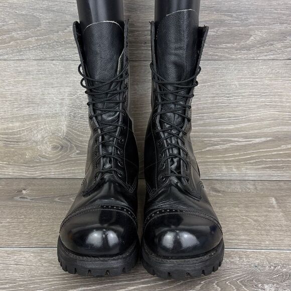 Georgia Boot Co Men’s Sz 8.5E Black Leather 12-Eye Combat Military Jump Boots - Picture 2 of 12